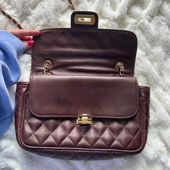 Quilted Leather Shoulder Bag - Brown - Picture 4 of 8